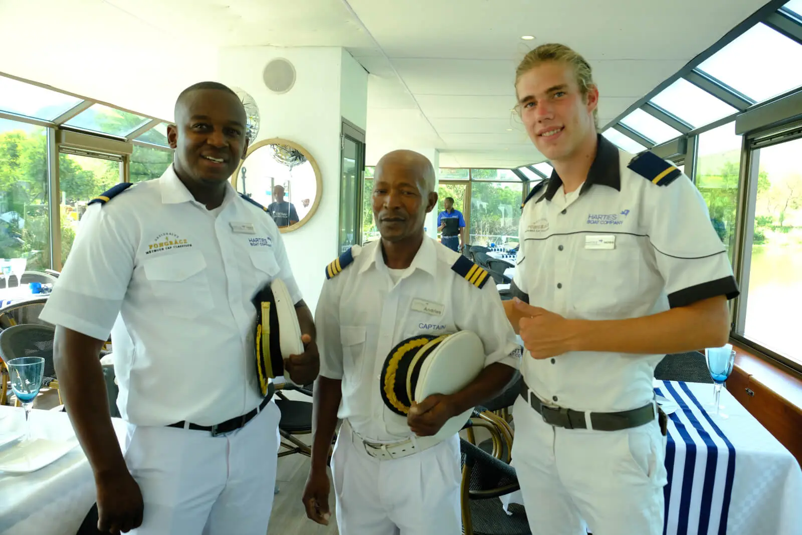 The harbour's skippers in uniform